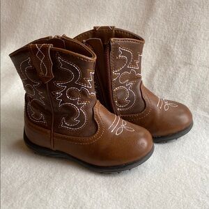Brown Kids Cowboy Boots
